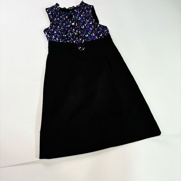 Shoshanna Dress Womens 4 Black Sleeveless A-Line Crew-Neck Mini Silk Formal - Picture 1 of 10